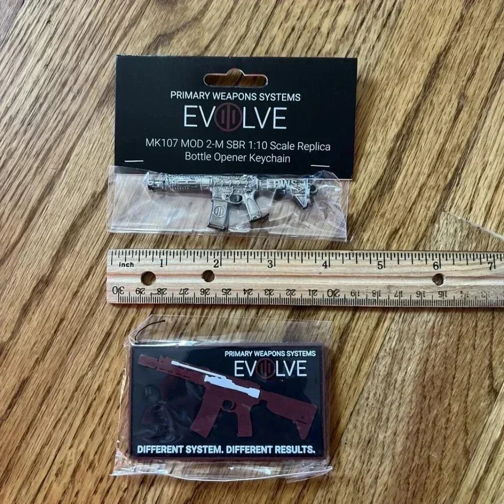 NEW 2x Primary Weapons Systems Evolve Bottle Opener Keychain + Hook & Loop Patch